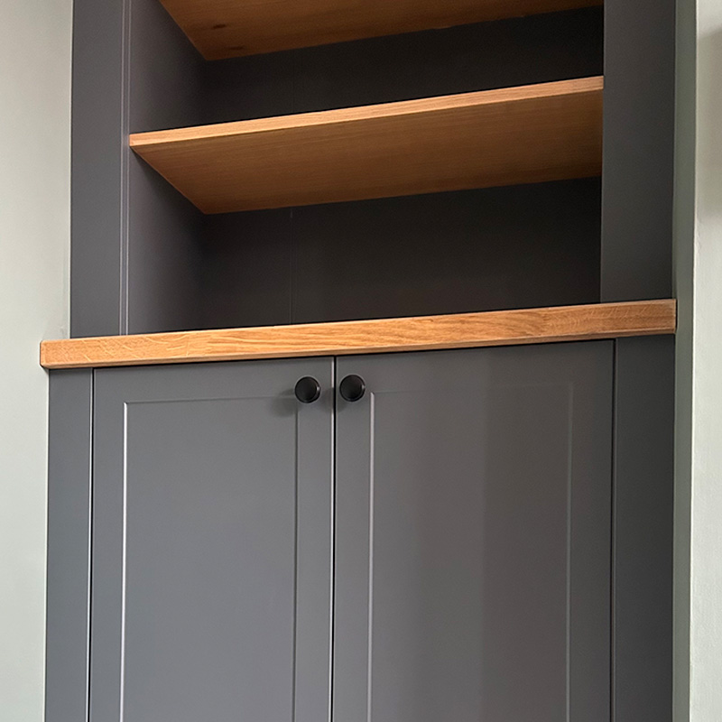 fitted wardrobes, bookcases, alcove units with floating shelves